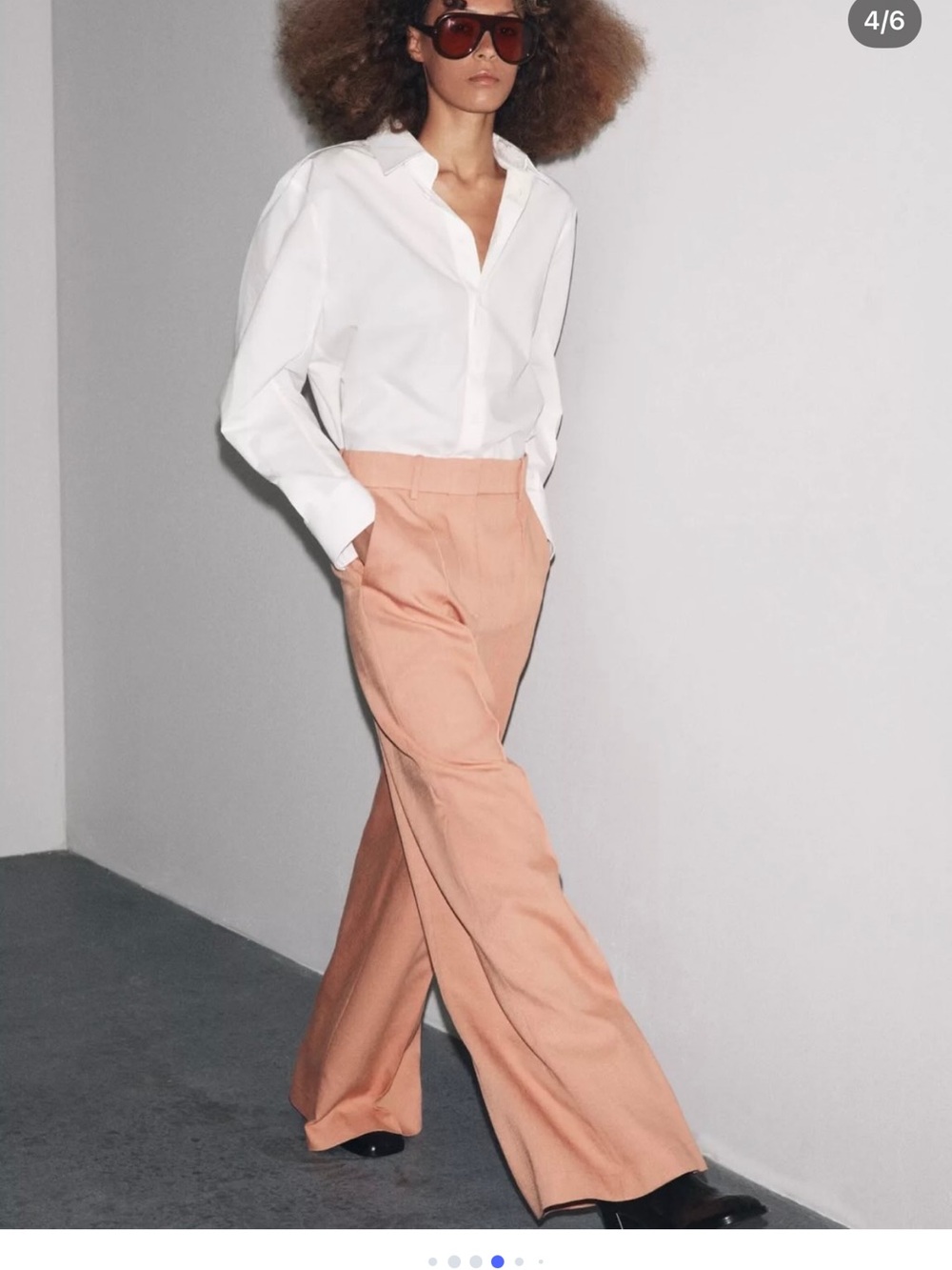NWT Bloggers Fav Zara Peach Wide-Leg Trousers